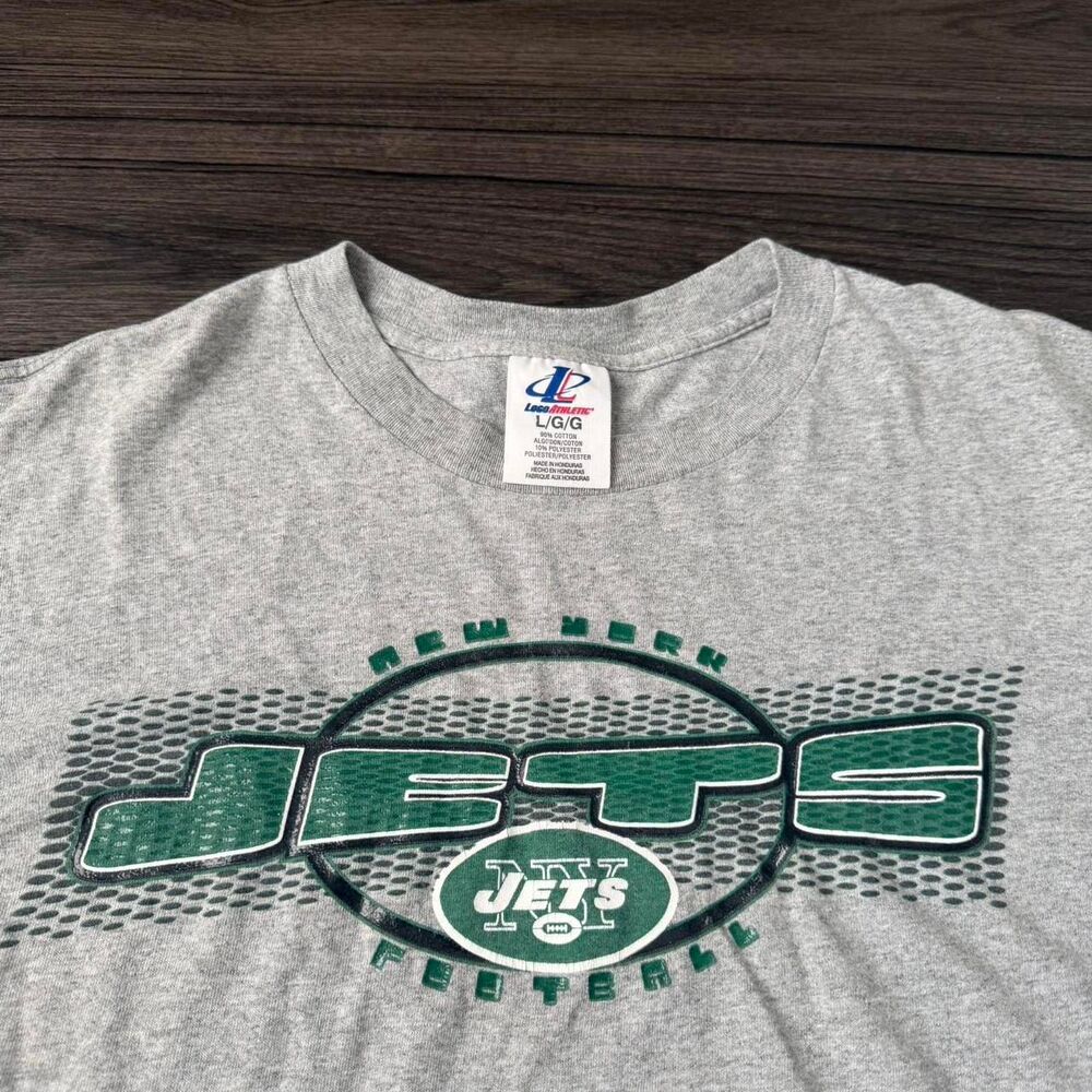 Vintage 90s Logo 7 New York Jets NFL Graphic Tee Size Large Football Sports
